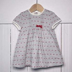 MAYORAL Nordstrom EUC High Ruffle Neck Lined Swiss Dot Dress